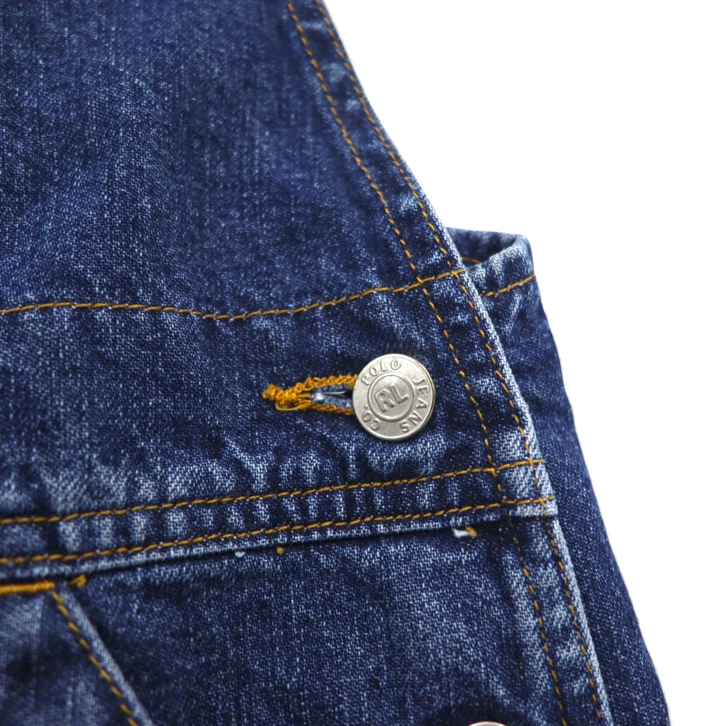 POLO JEANS (RALPH LAUREN) 90s Denim Overalls, Size L, Indigo Cotton