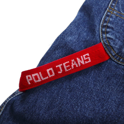 POLO JEANS (RALPH LAUREN) 90s Denim Overalls, Size L, Indigo Cotton
