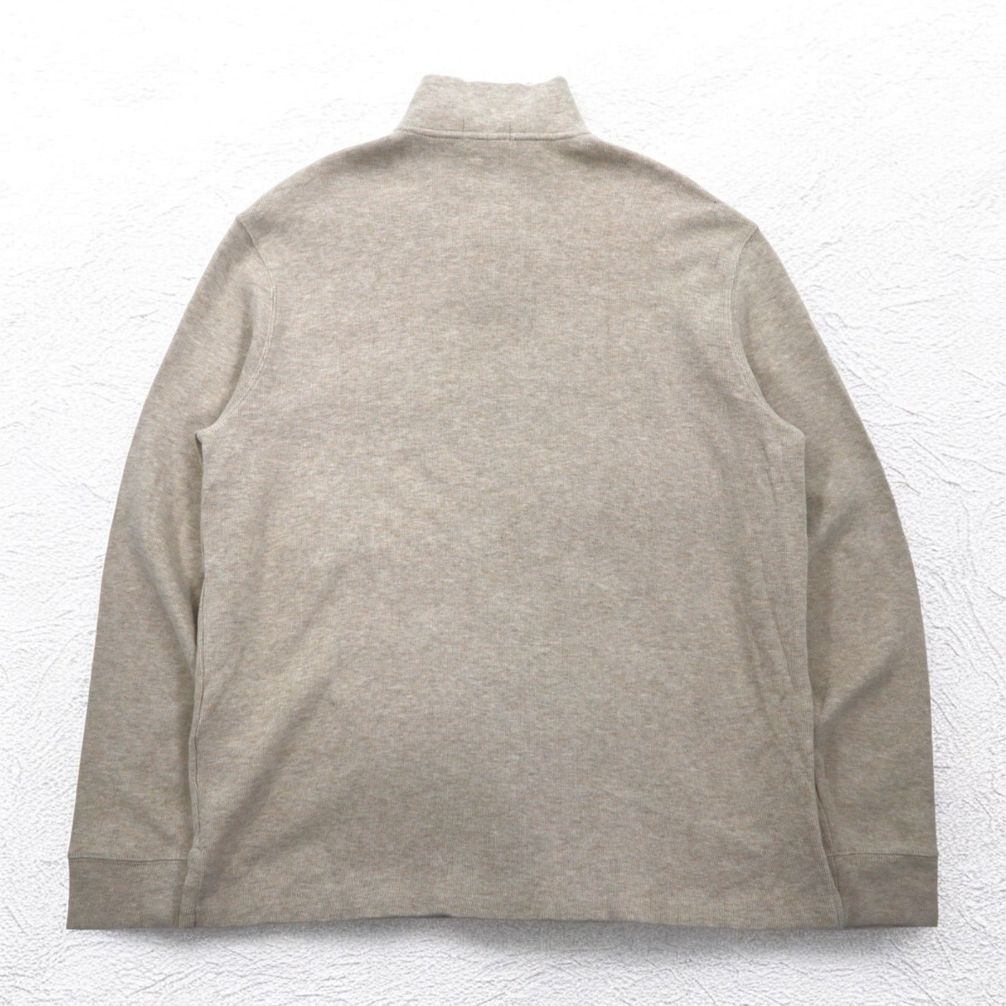 POLO RALPH LAUREN Half-Zip Sweatshirt XL Beige Cotton Small