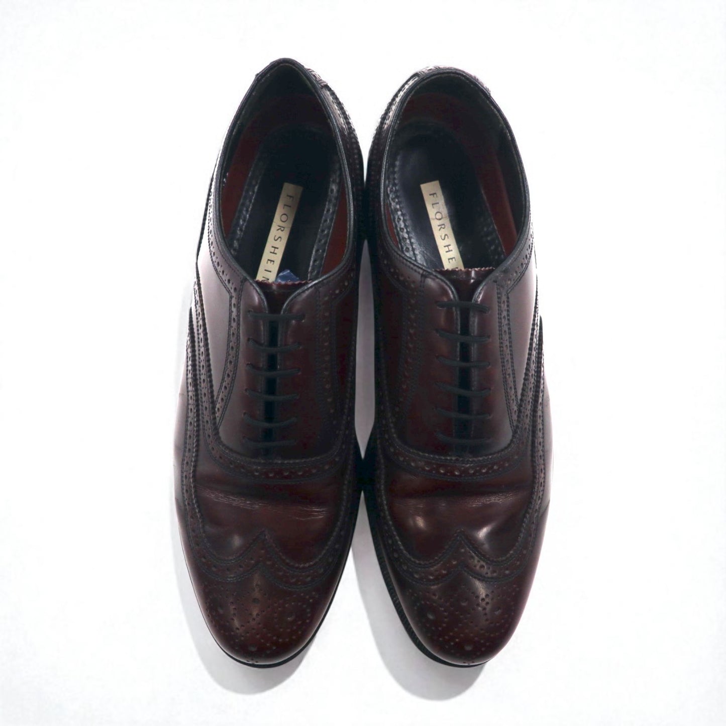 FLORSHEIM ウイングチップ フルブローグ ドレスシューズ 28cm ボルドー レザー メダリオン 562576 434