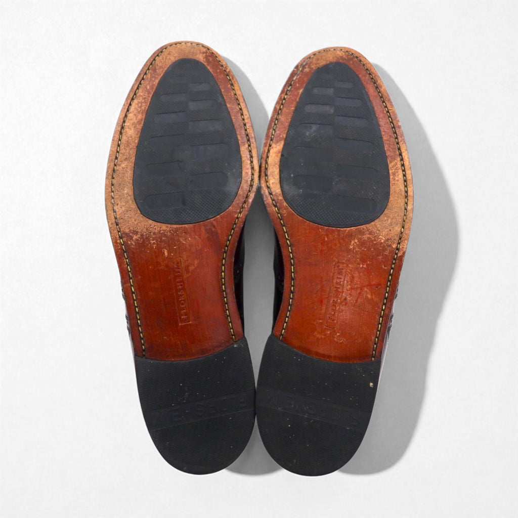 FLORSHEIM Wingtip Full Brogue Dress Shoes, Size 28cm, Bordeaux Leather with Medallion Detail, 562576 434