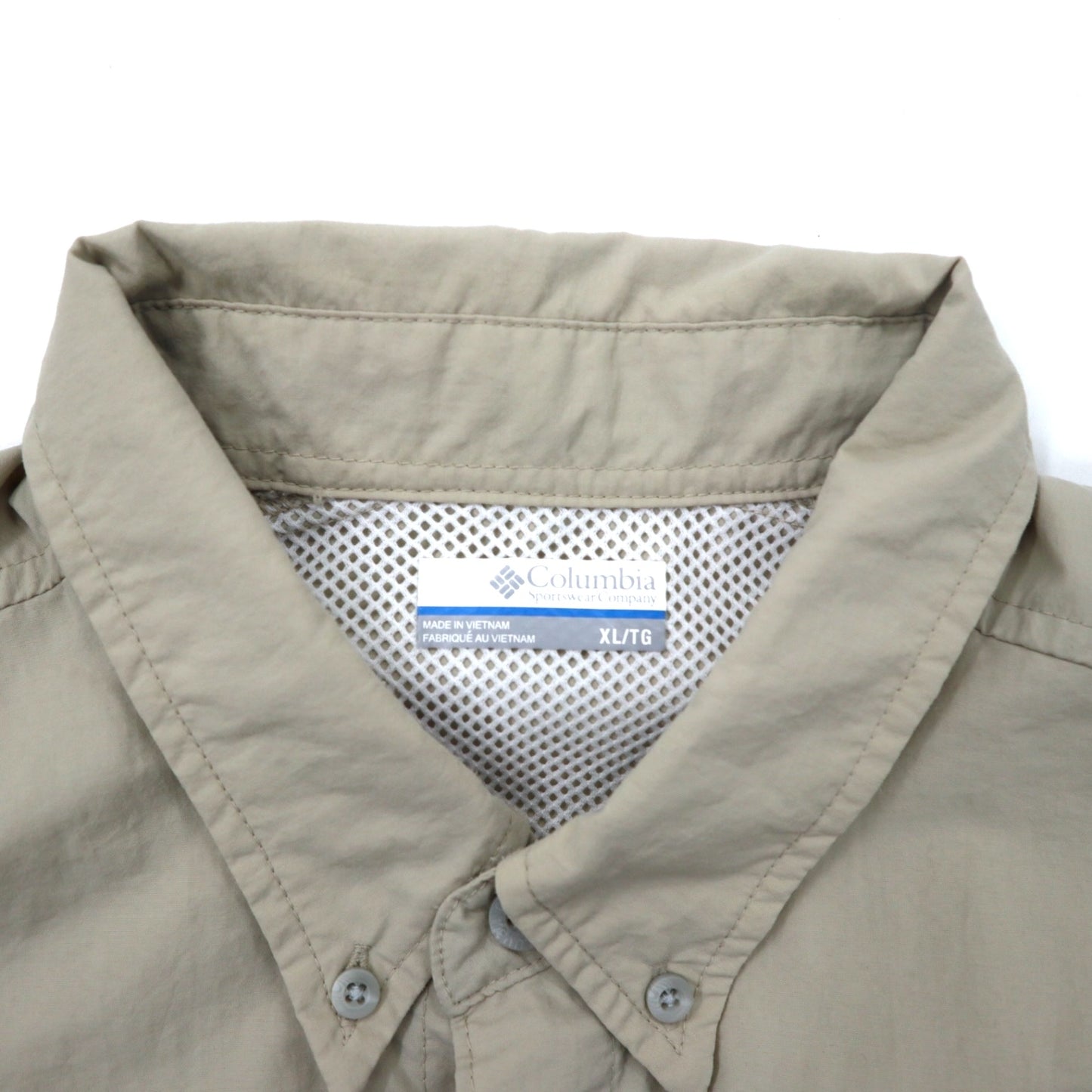 Columbia PFG バハマ II ロングスリーブシャツ フィッシングシャツ XL ベージュ ナイロン OMNI-SHADE ビッグサイズ BAHAMA II L/S SHIRT FM7048