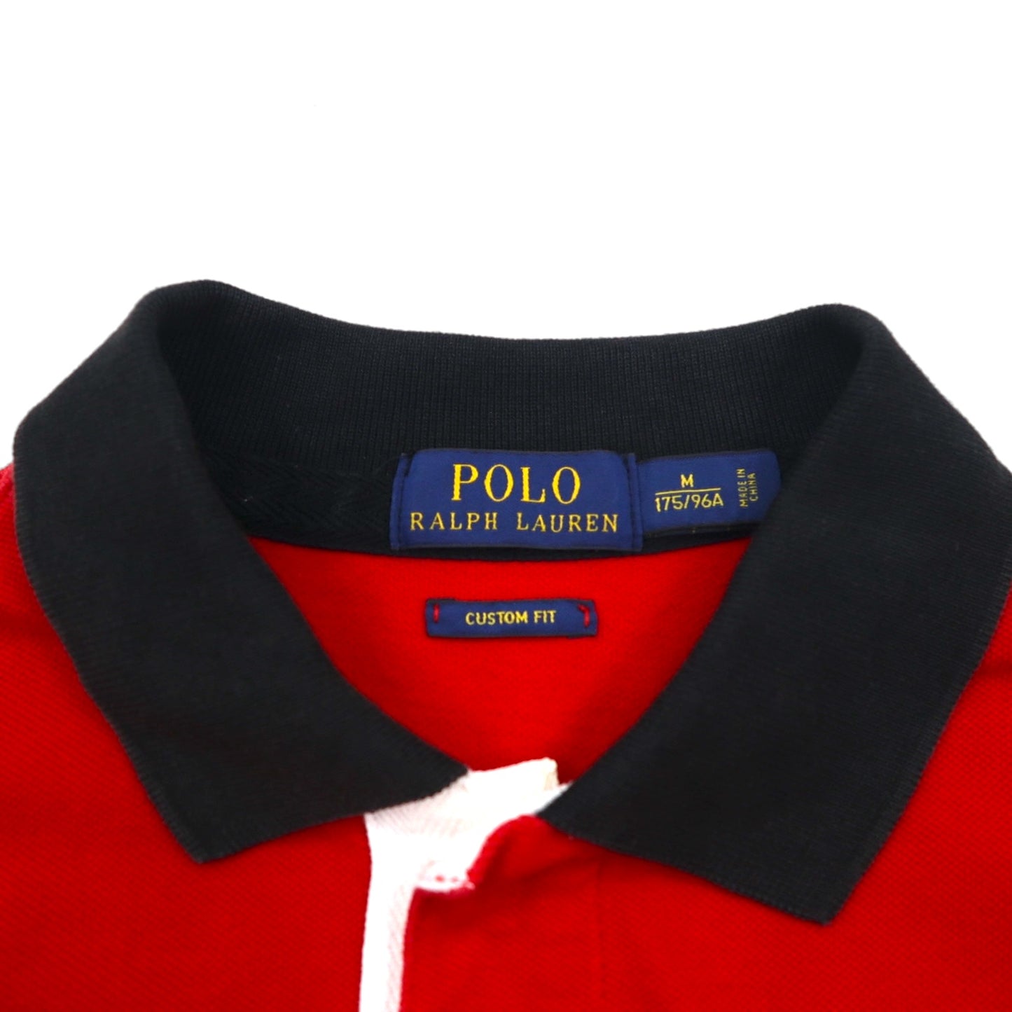 POLO RALPH LAUREN ポロシャツ M レッド コットン 鹿の子 ワッペン PRL ATHLETICS '67
