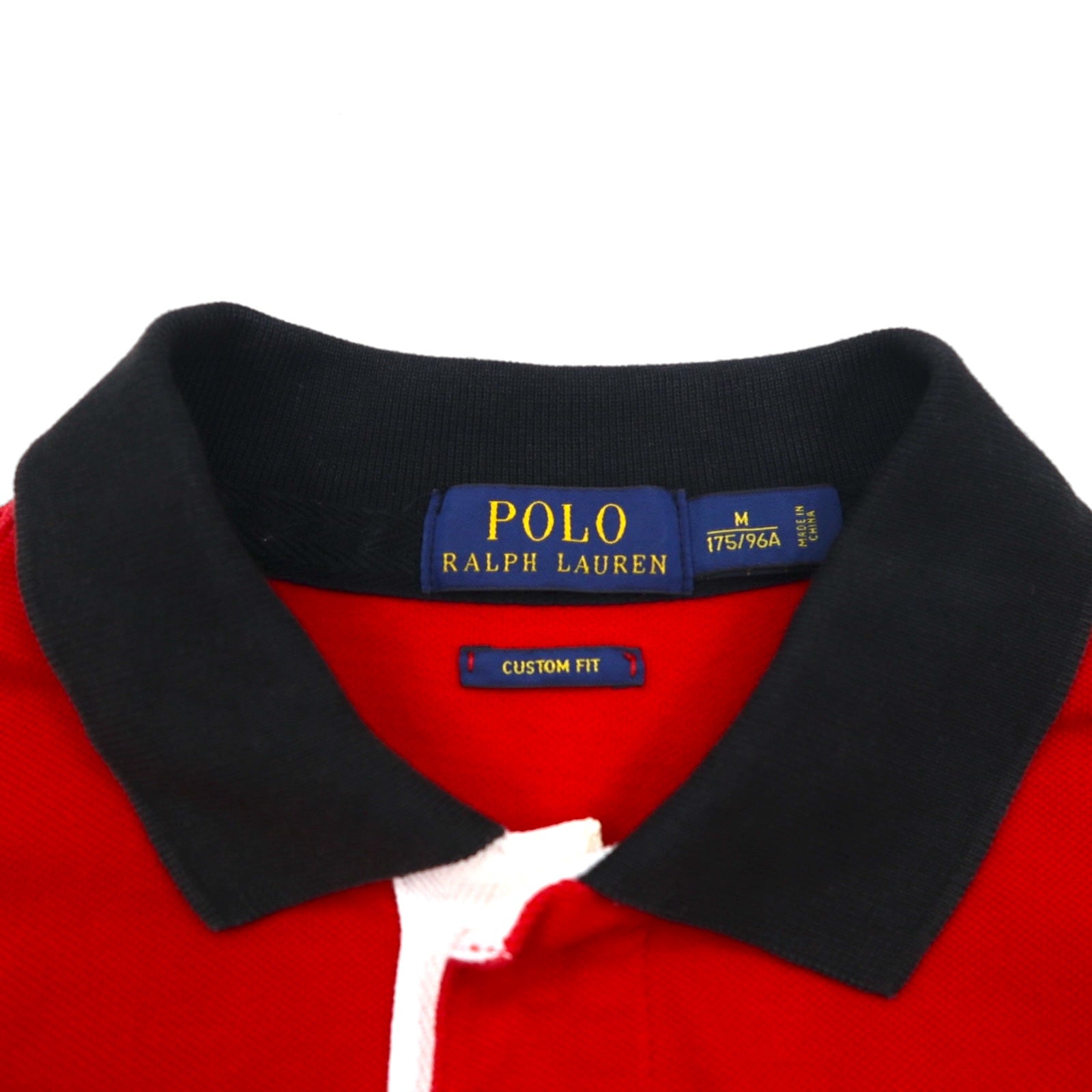 POLO RALPH LAUREN ポロシャツ M レッド コットン 鹿の子 ワッペン PRL ATHLETICS '67