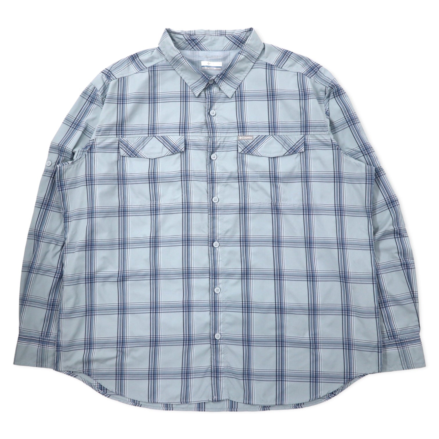 日本然リトテ-古着オンライン-Columbia オムニシェイド 長袖シャツ 2XL ブルー チェック ナイロン ビッグサイズ Men's Large Kestrel Trail II Long Sleeve Shirt XM0787-Columbia Omnishade Long Sleeve Shirt 2XL Blue Checked Nylon Big Size Men's Large Kestrel Trail II Long Sleeve Shirt XM0787