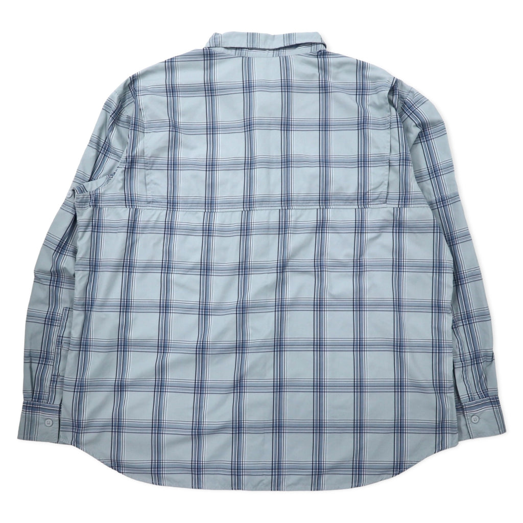 Columbia Omni-Shade Long Sleeve Shirt 2XL Blue Check Nylon Big Size Men's Large Kestrel Trail II Long Sleeve Shirt XM0787