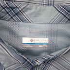 Columbia Omni-Shade Long Sleeve Shirt 2XL Blue Check Nylon Big Size Men's Large Kestrel Trail II Long Sleeve Shirt XM0787