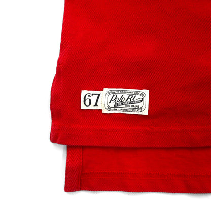 POLO RALPH LAUREN ポロシャツ M レッド コットン 鹿の子 ワッペン PRL ATHLETICS '67