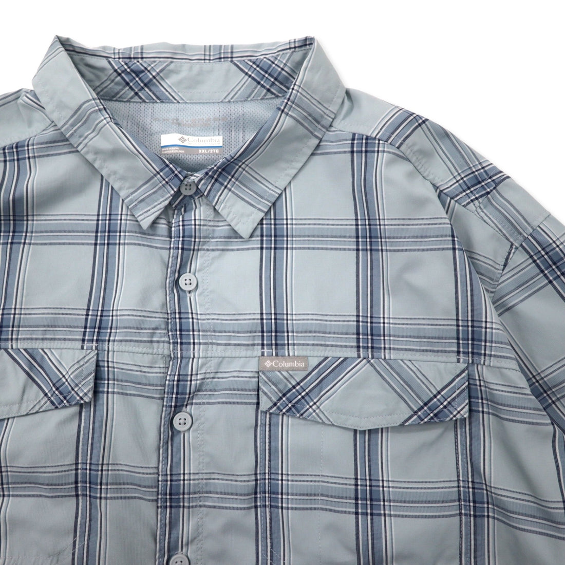 Columbia Omni-Shade Long Sleeve Shirt 2XL Blue Check Nylon Big Size Men's Large Kestrel Trail II Long Sleeve Shirt XM0787