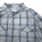 Columbia Omni-Shade Long Sleeve Shirt 2XL Blue Check Nylon Big Size Men's Large Kestrel Trail II Long Sleeve Shirt XM0787