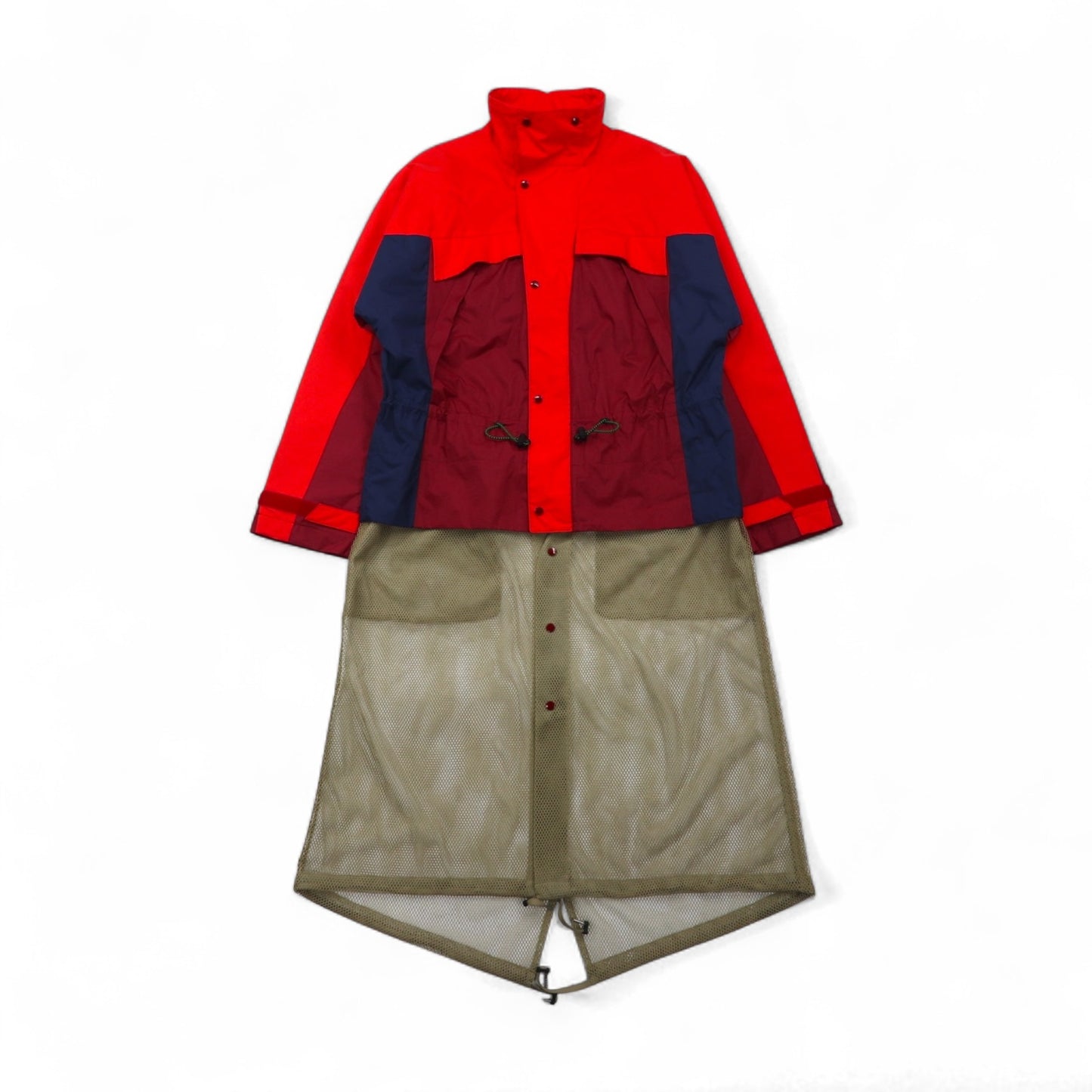 TOGA VIRILIS ナイロンギアドッキングジャケット M レッド メッシュ レイヤード TV91-FA324 日本製