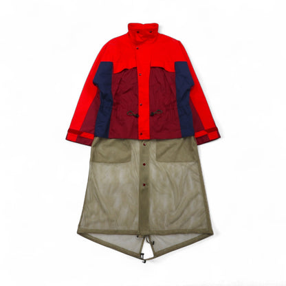 TOGA VIRILIS ナイロンギアドッキングジャケット M レッド メッシュ レイヤード TV91-FA324 日本製