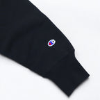 Champion Cropped Reverse Weave Sweatshirt M Black Script Logo Embroidery Compact Volume Top CWSL009