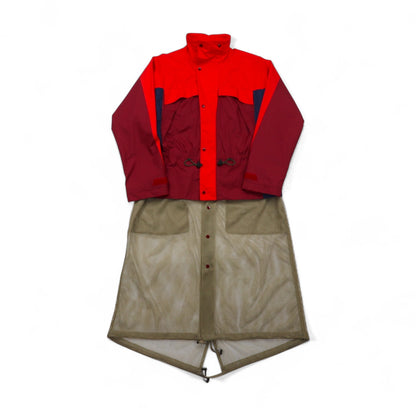 TOGA VIRILIS ナイロンギアドッキングジャケット M レッド メッシュ レイヤード TV91-FA324 日本製