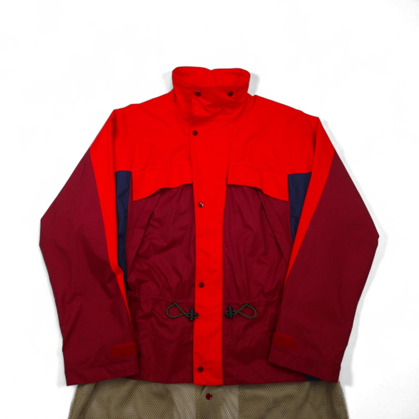 TOGA VIRILIS ナイロンギアドッキングジャケット M レッド メッシュ レイヤード TV91-FA324 日本製
