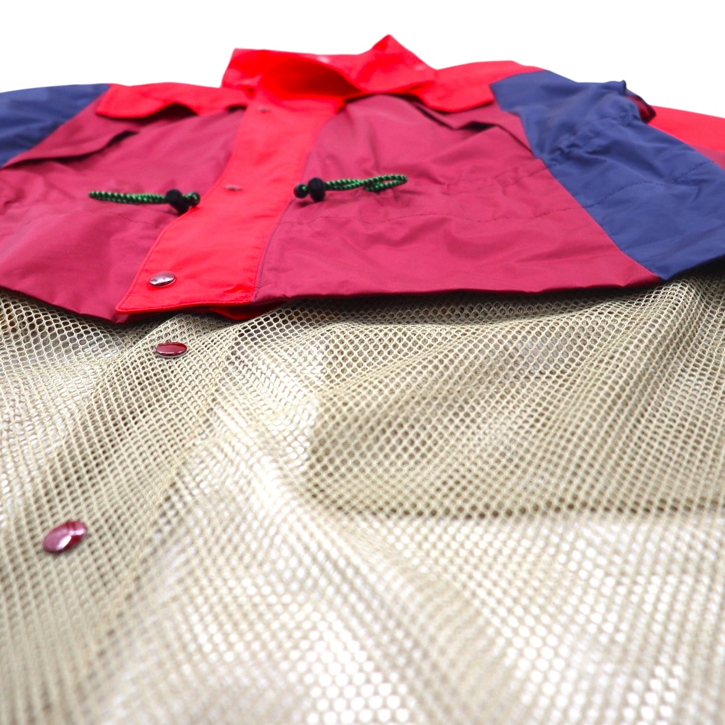 TOGA VIRILIS ナイロンギアドッキングジャケット M レッド メッシュ レイヤード TV91-FA324 日本製