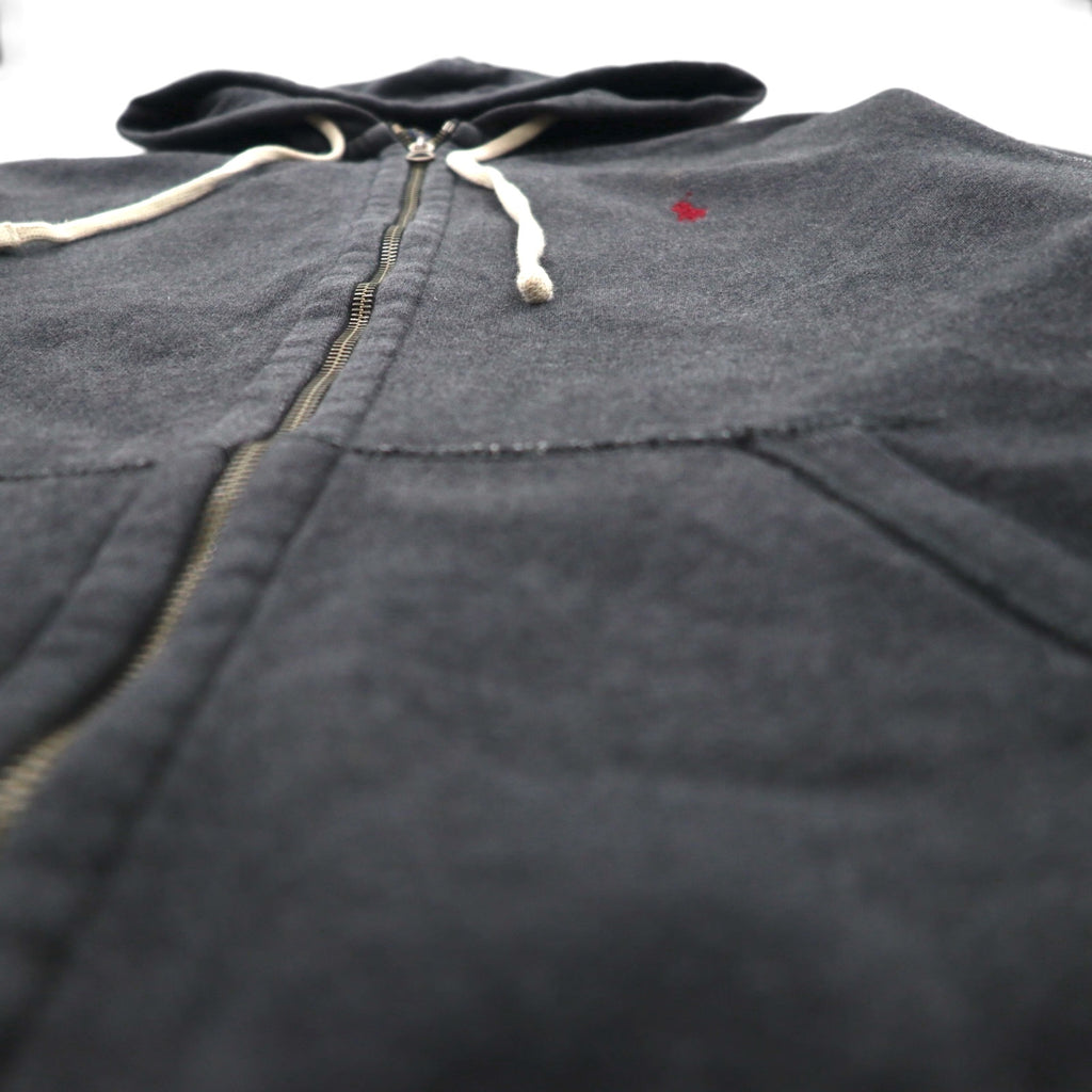 Polo Ralph Lauren Reverse Weave Zip Hoodie, Size L, Charcoal Gray, Small Pony Embroidery