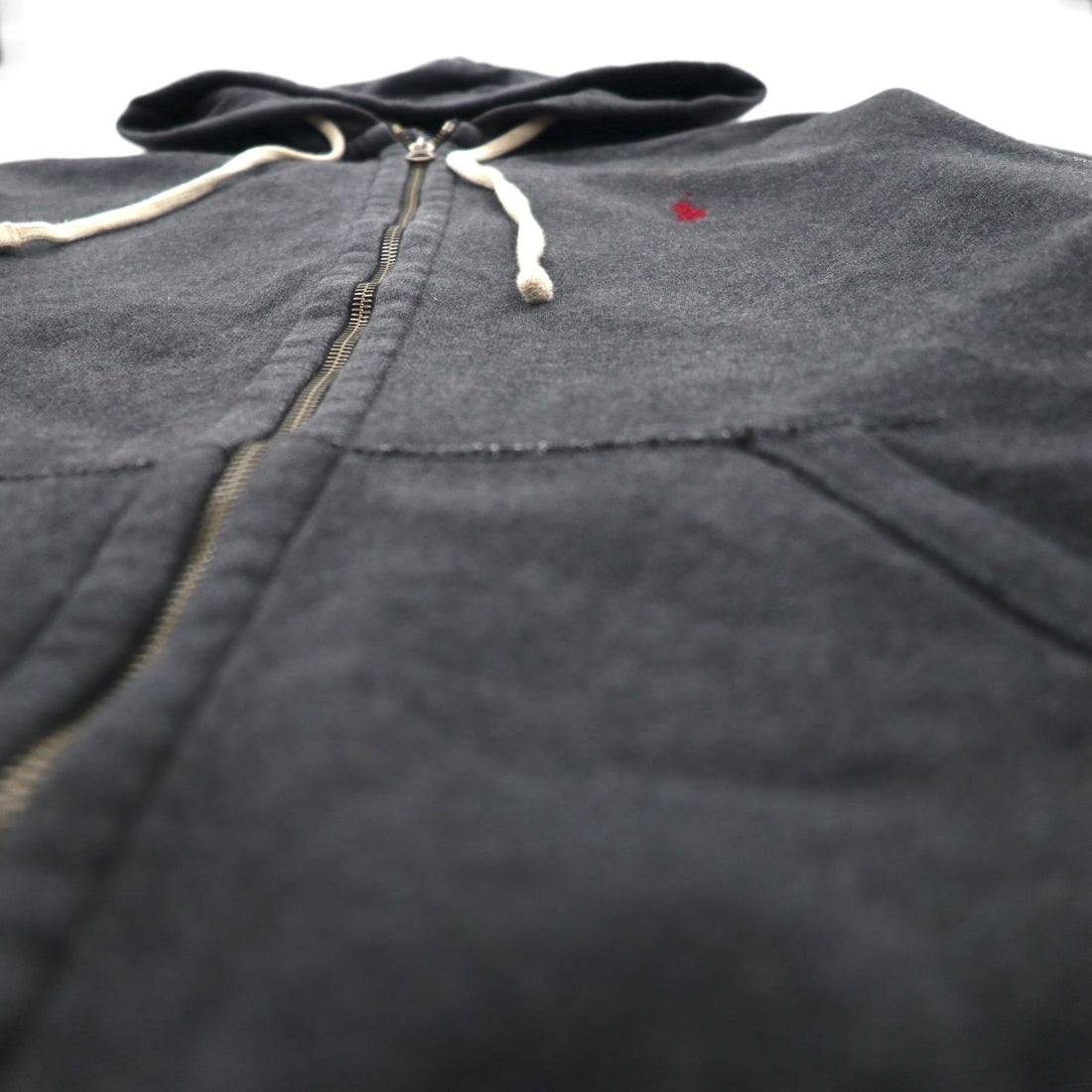 Polo Ralph Lauren Reverse Weave Zip Hoodie, Size L, Charcoal Gray, Small Pony Embroidery