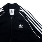 adidas originals ATP style 3 stripe track jacket jersey S black polyester trefoil logo double zip SST TT CW1256