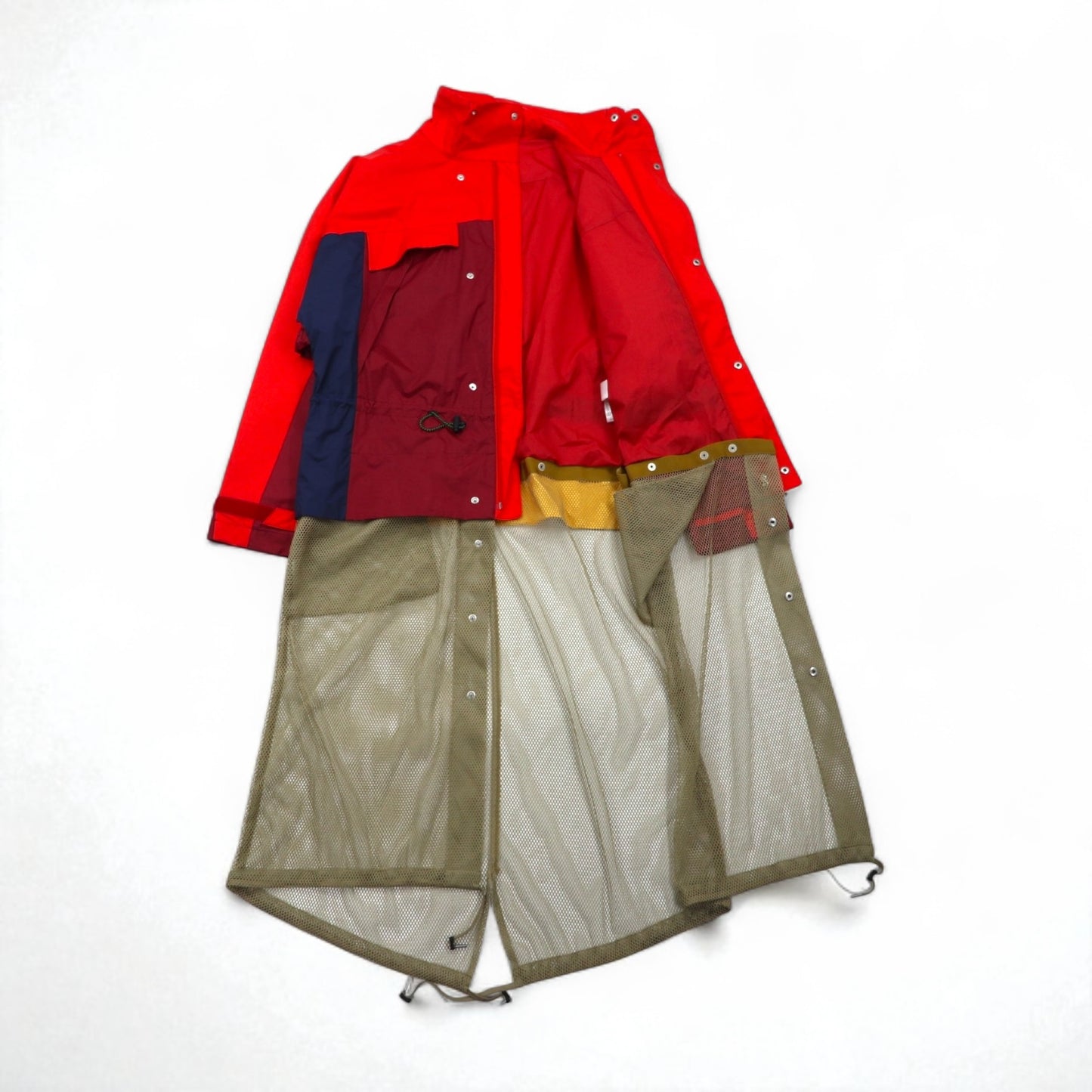 TOGA VIRILIS ナイロンギアドッキングジャケット M レッド メッシュ レイヤード TV91-FA324 日本製