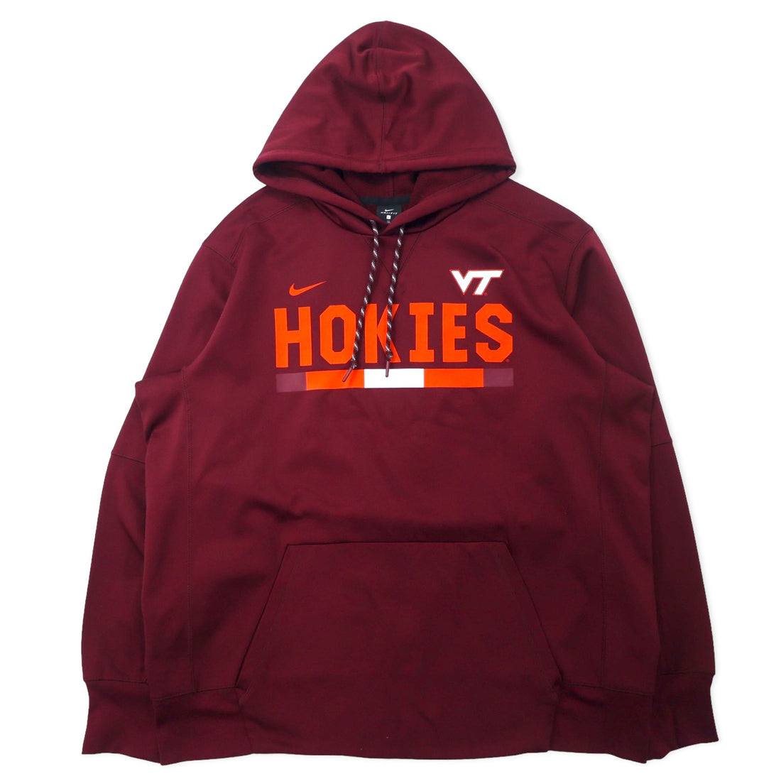 日本然リトテ-古着オンライン-NIKEドライフィット プルオーバーパーカー XL ボルドー ポリエステル VT フットボール HOKIES-Nike Dry Fit Pullover HOODIE XL Bordeaux Poliester VT Football HOKIES