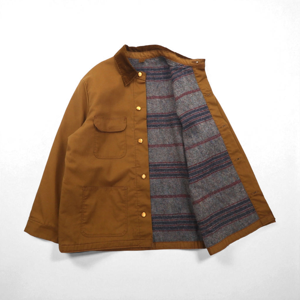 Wrangler 70s Duck Coverall, XL, Camel/Brown, Blanket Liner, Corduroy Collar, Sanforized