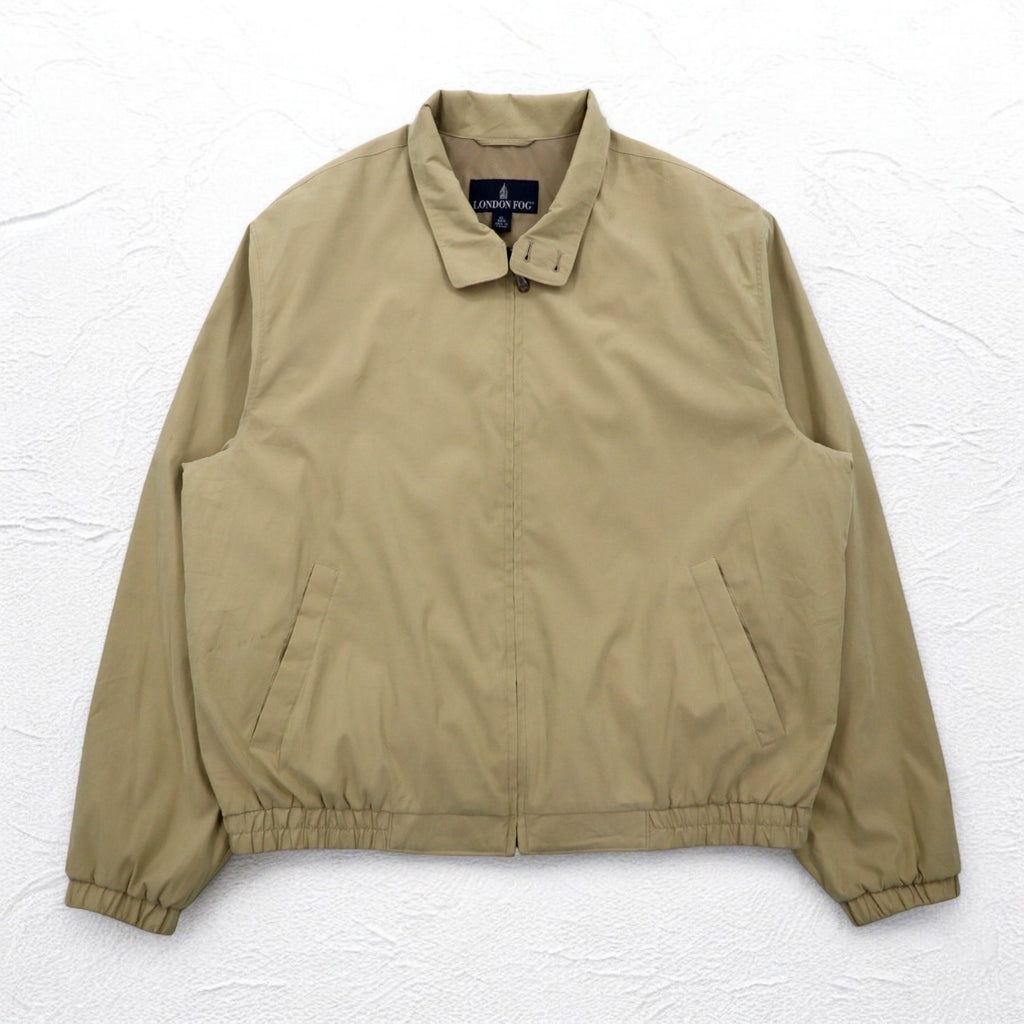 LONDON FOG Peach Skin Swing Top Harrington Jacket XL Beige Water Repellent