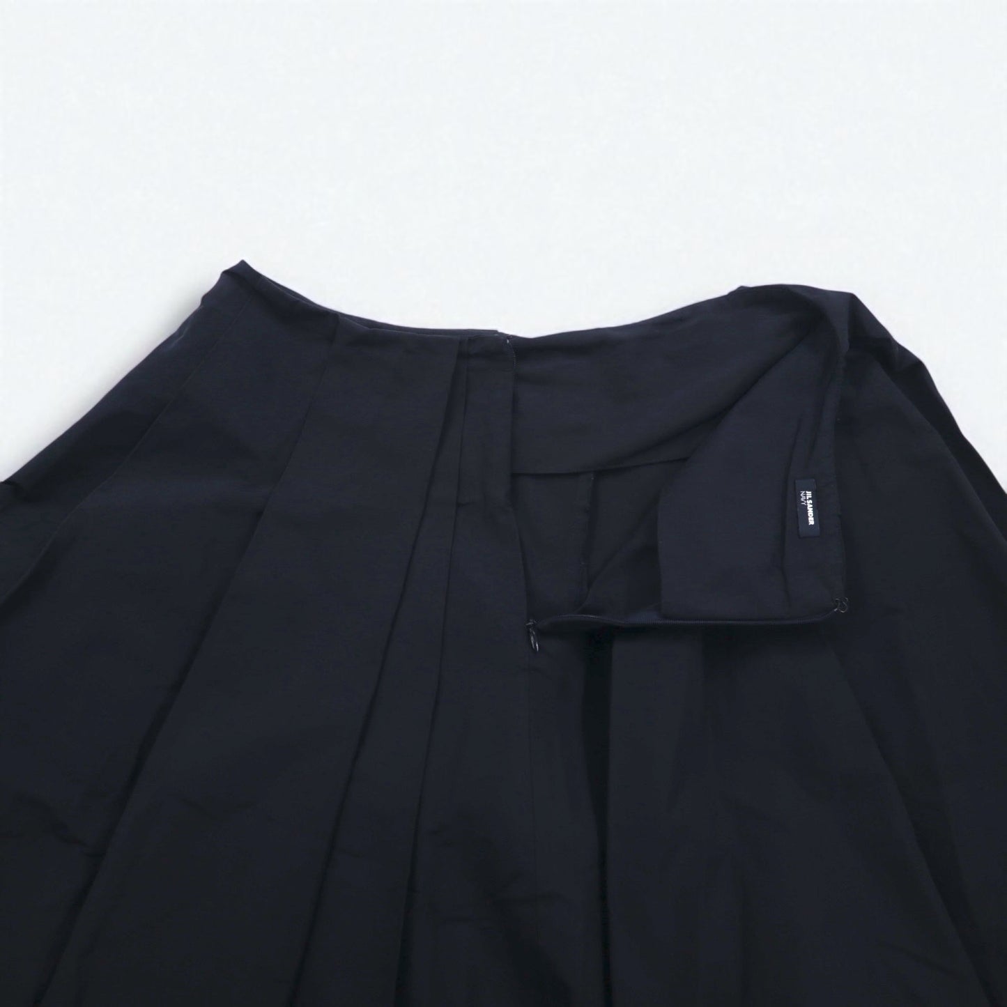 JIL SANDER NAVY イタリア製 フレアスカート S ネイビー ポリエステル