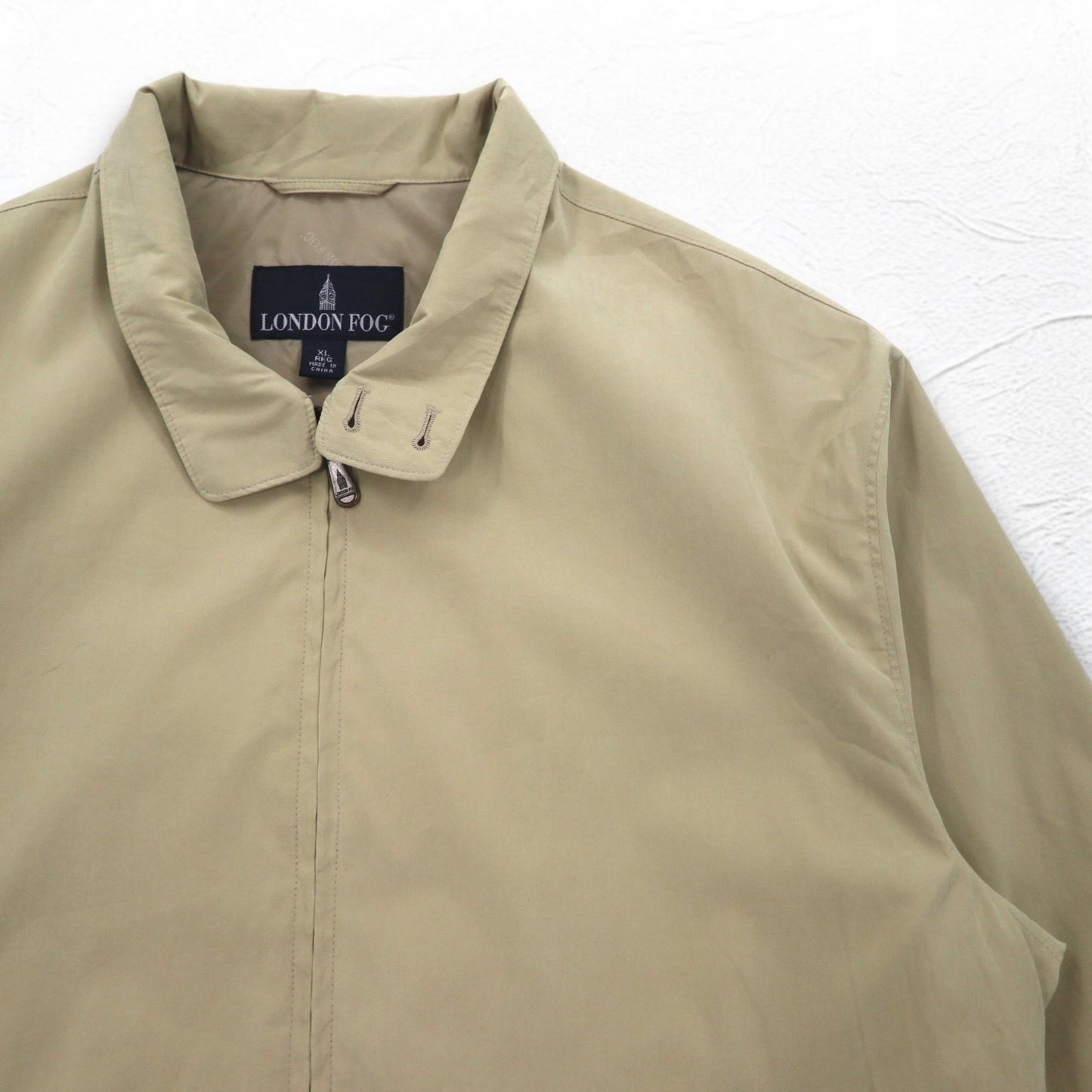 LONDON FOG ピーチスキン スウィングトップ ハリントンジャケット XL ベージュ 撥水