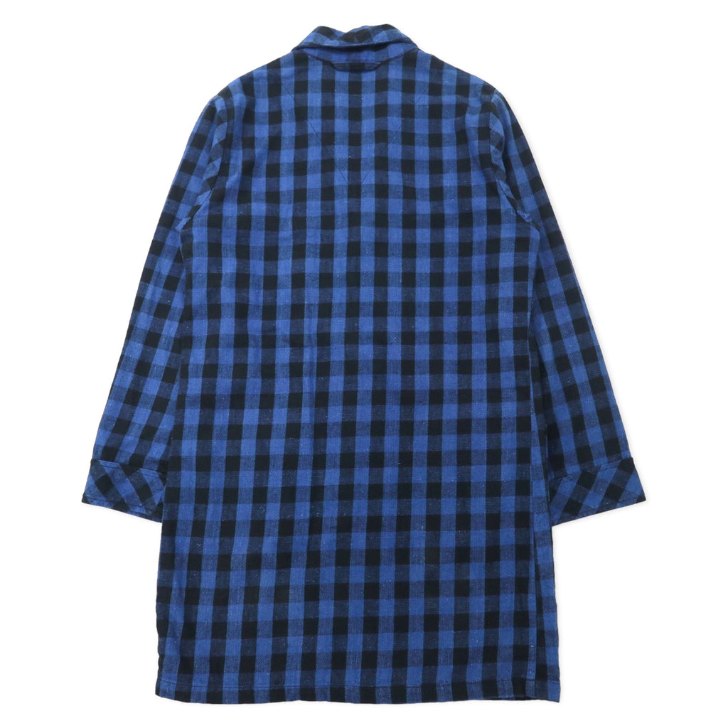 BLUE BLUE Gown coat Chester coat Haori 2 Blue Check Cotton INDIGO DYE Made in Japan