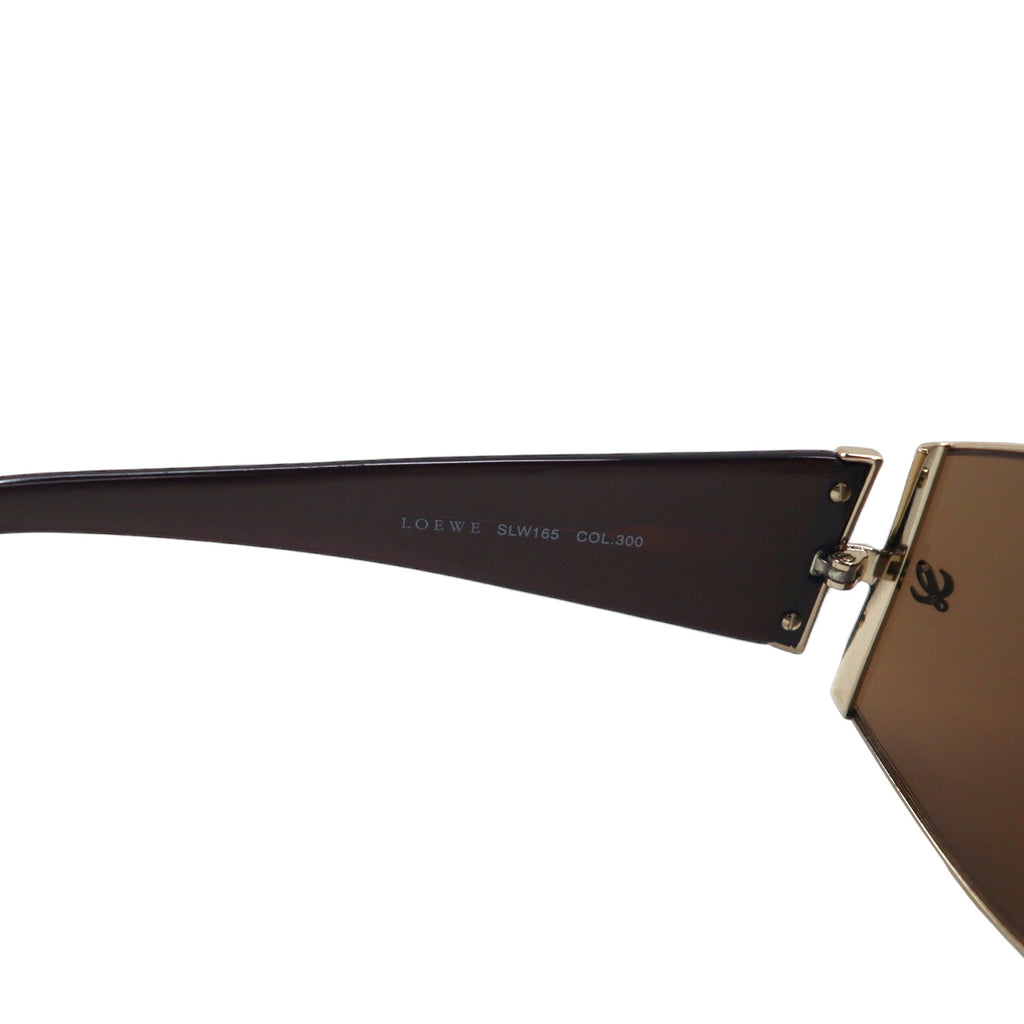 LOEWE Made in Italy Sunglasses Rectangle Brown Python Pattern SLW165
