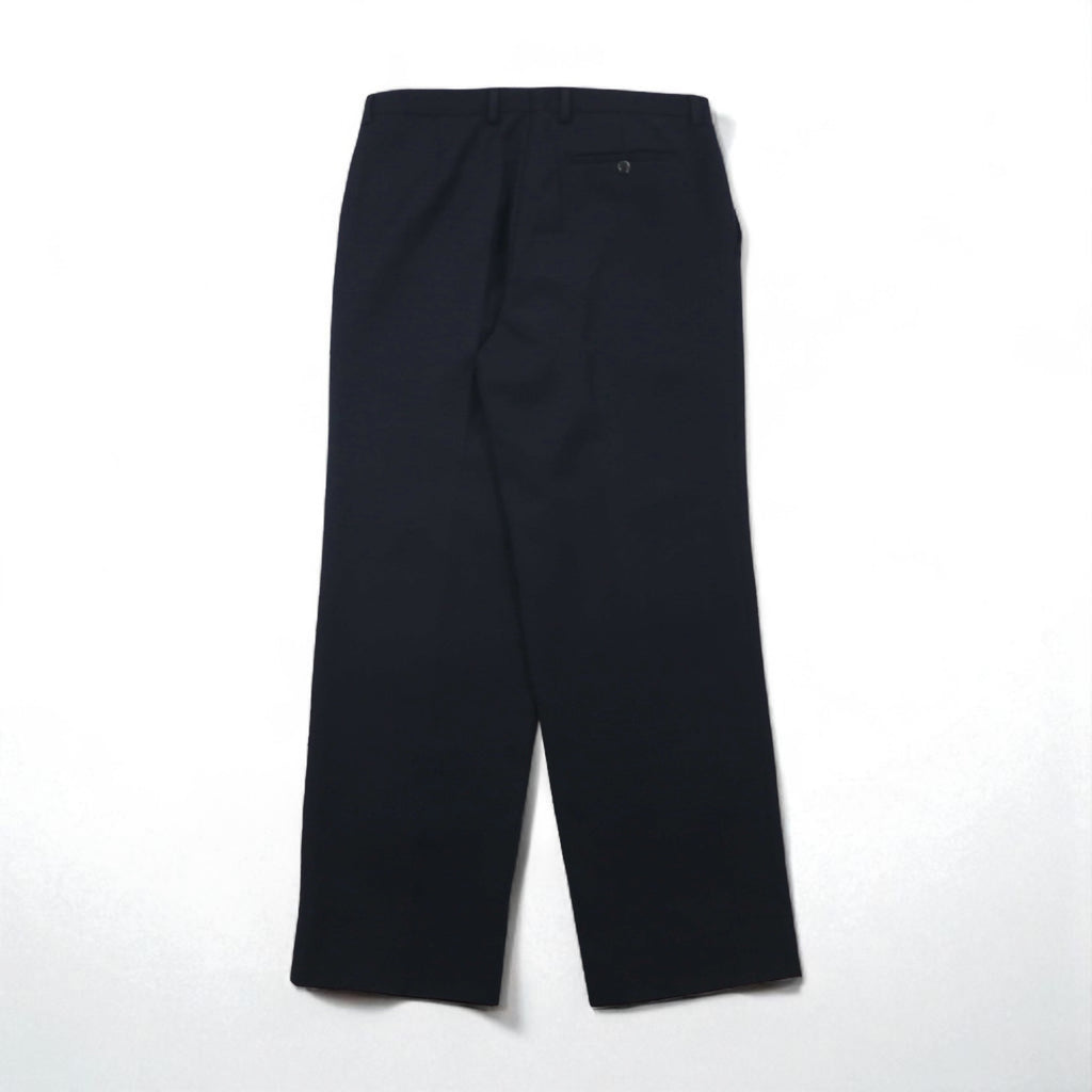 BURBERRY Made in Spain 2-pleat Wide Leg Slacks, Size L, Navy Wool and Old Gabardine