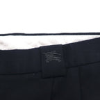 BURBERRY Made in Spain 2-pleat Wide Leg Slacks, Size L, Navy Wool and Old Gabardine