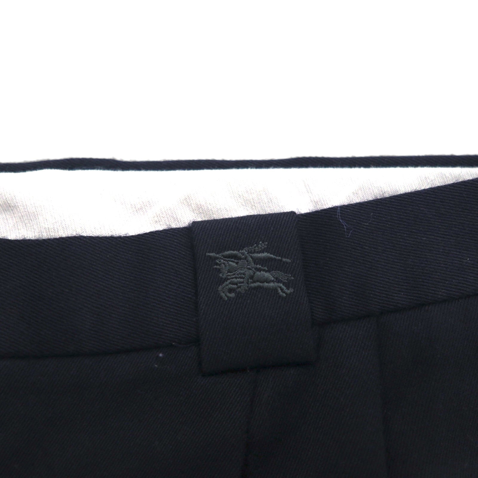 BURBERRY Made in Spain 2-pleat Wide Leg Slacks, Size L, Navy Wool and Old Gabardine