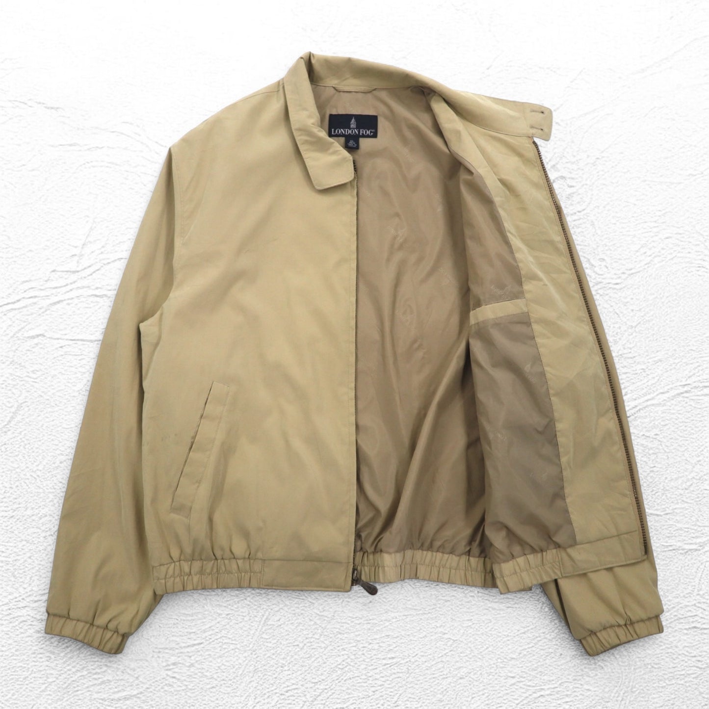 LONDON FOG ピーチスキン スウィングトップ ハリントンジャケット XL ベージュ 撥水