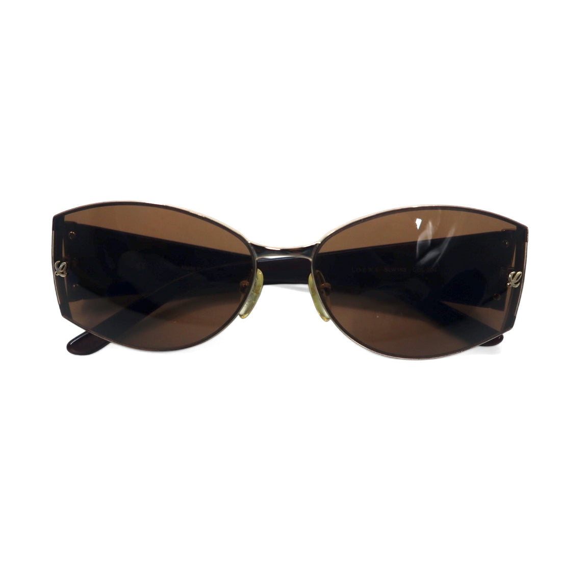 LOEWE Made in Italy Sunglasses Rectangle Brown Python Pattern SLW165