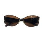 LOEWE Made in Italy Sunglasses Rectangle Brown Python Pattern SLW165