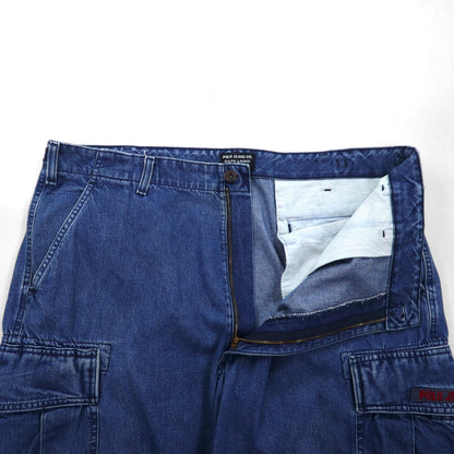 POLO JEANS CO. RALPH LAUREN 90年代 バギー ショート デニム カーゴパンツ ハーフパンツ XL インディゴ ブルー 膝下丈