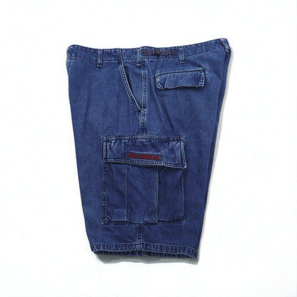 POLO JEANS CO. RALPH LAUREN 90年代 バギー ショート デニム カーゴパンツ ハーフパンツ XL インディゴ ブルー 膝下丈