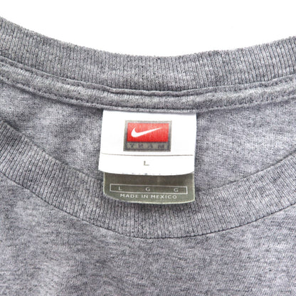 NIKE 00s ​​TEAM TAG WITNESS T-SHIRT L GRAY COTTON CENTER SWOOSH MADE IN MEXICO