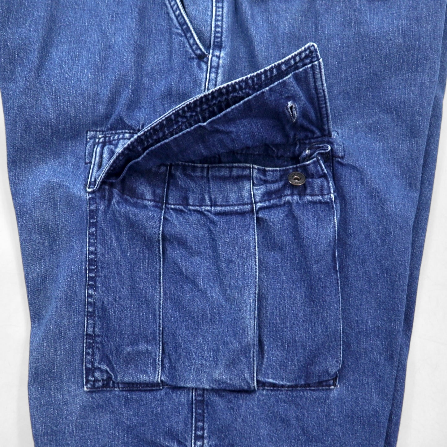 POLO JEANS CO. RALPH LAUREN 90年代 バギー ショート デニム カーゴパンツ ハーフパンツ XL インディゴ ブルー 膝下丈