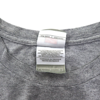 NIKE 00s ​​TEAM TAG WITNESS T-SHIRT L GRAY COTTON CENTER SWOOSH MADE IN MEXICO