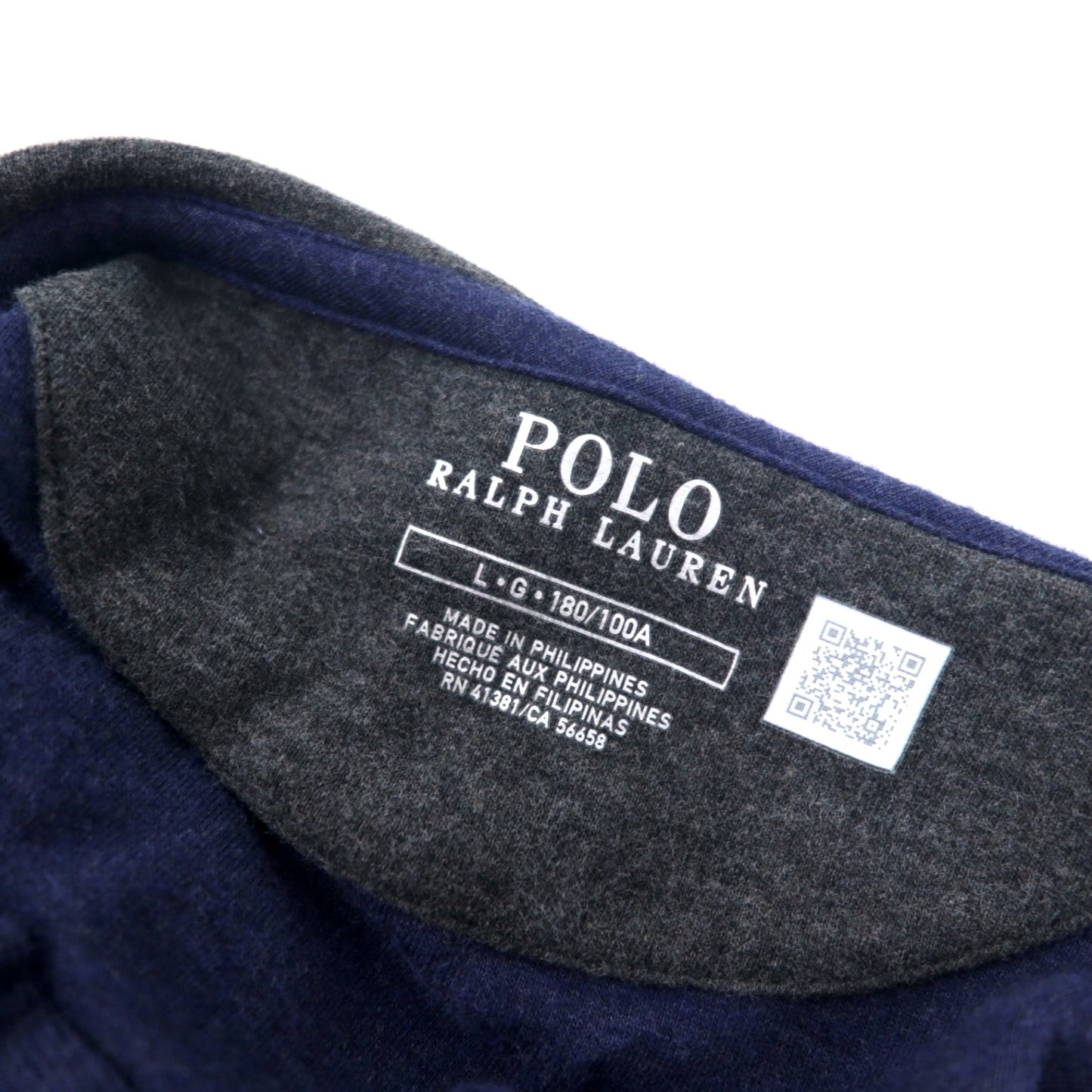 POLO RALPH LAUREN プルオーバーパーカー L ネイビー コットン スモールポニー刺繍 ビッグサイズ