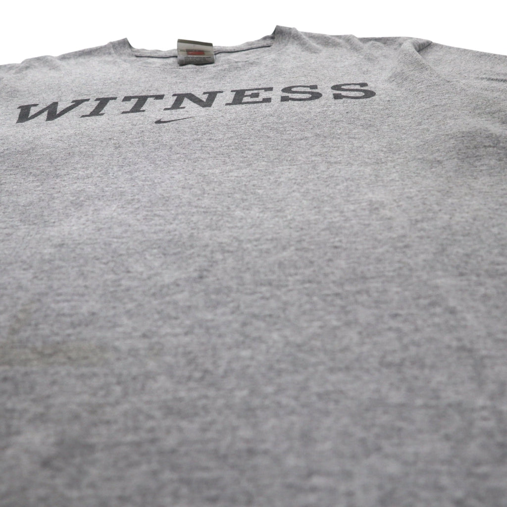 NIKE 00年代 TEAMタグ WITNESS Tシャツ L グレー コットン センタースウォッシュ メキシコ製