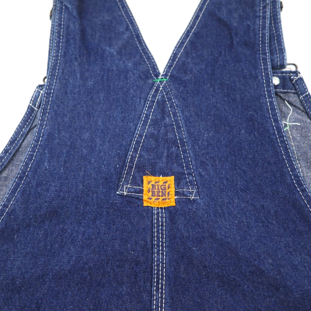BIG BEN by Wrangler 1980s Vintage Denim Overalls, Made in USA, Size XL, Indigo, 6B10DN0