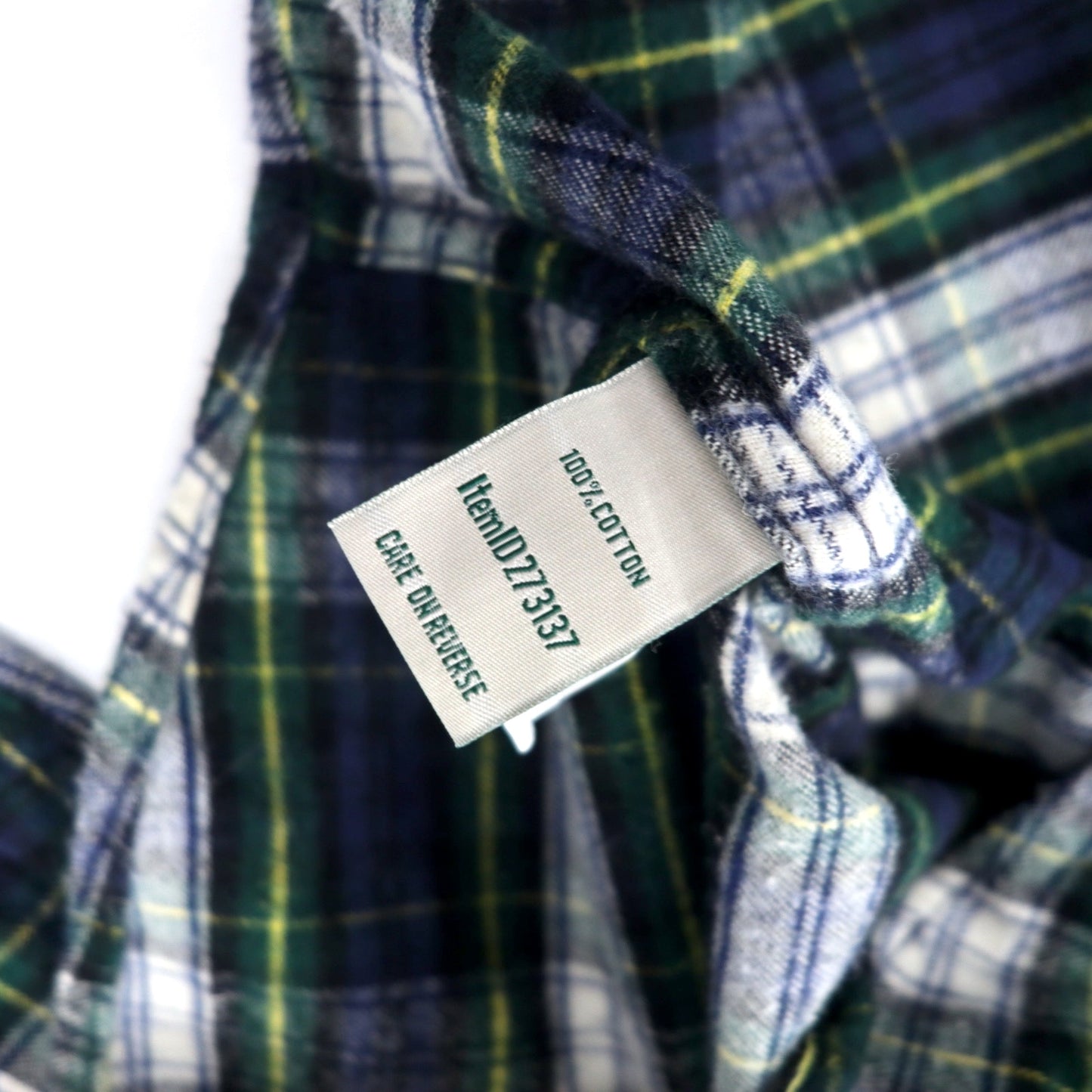 L.L.Bean リラックスフィット フランネルシャツ L グリーン ネイビー チェック コットン Scotch Plaid Flannel Shirt 273137 エルサルバドル製