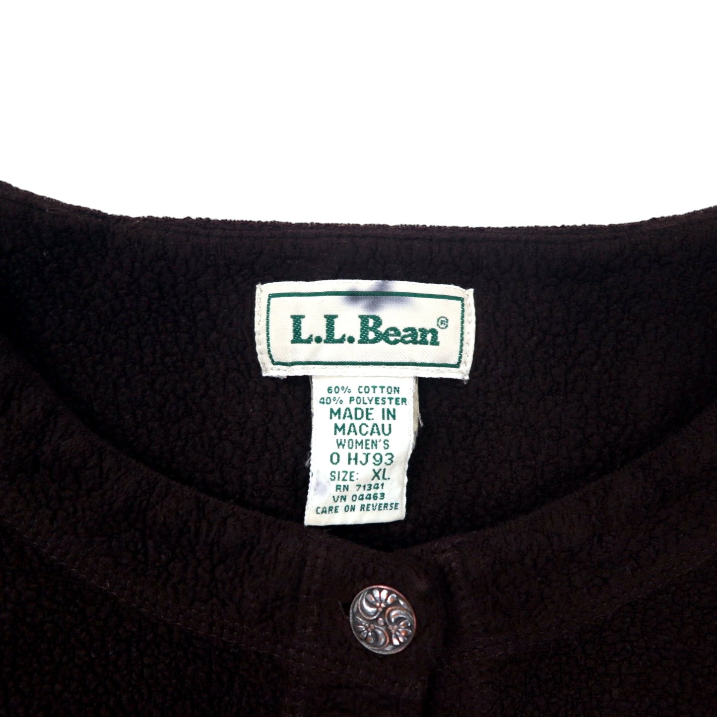 L.L.Bean 90年代 フリース チロリアン カーディガン XL ブラウン コットン ポリエステル