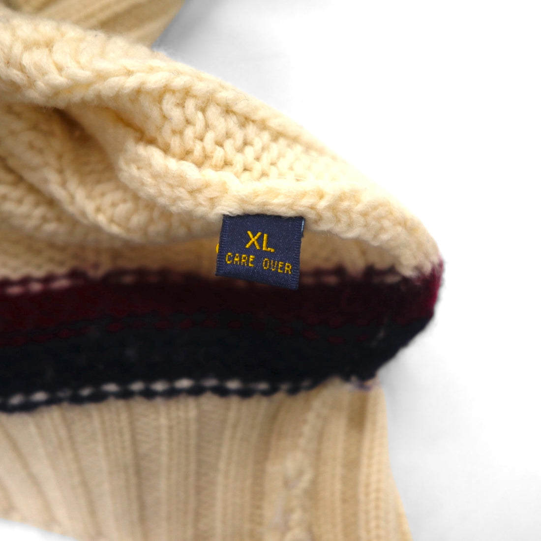 Brooks Brothers 90年代 チルデン ニット Vネック セーター XL オフホワイト メリノウール ケーブル編み