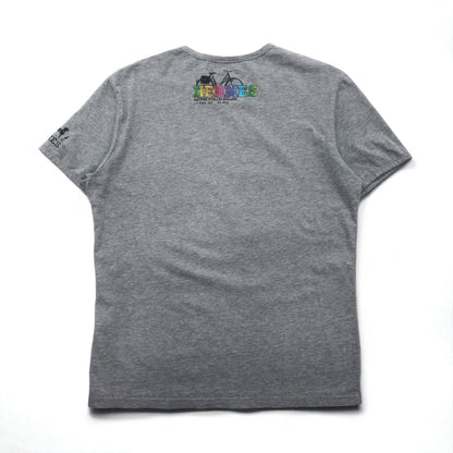 HERMES イタリア製 フォトグラフィック プリント Tシャツ XL グレー コットン ALINE