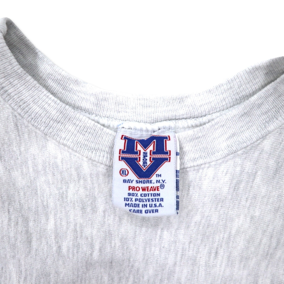 MV SPORT USA 90s PRO WEAVE Reverse Weave College Embroidery Sweatshirt XL Grey Cotton Fleece Lining NOTRE DAME Arch Logo